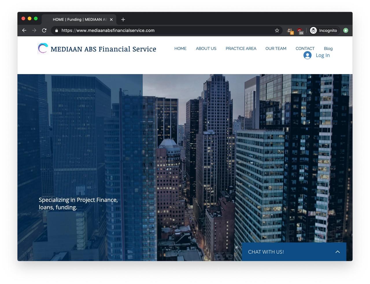 MEDIAAN ABS Financial Services homepage.