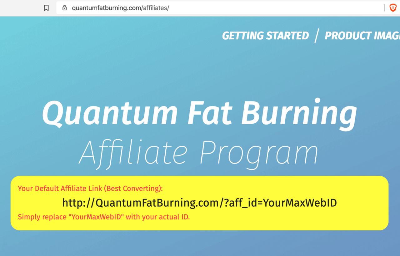 MaxWeb affiliate link for Quantum Fat Burning System.